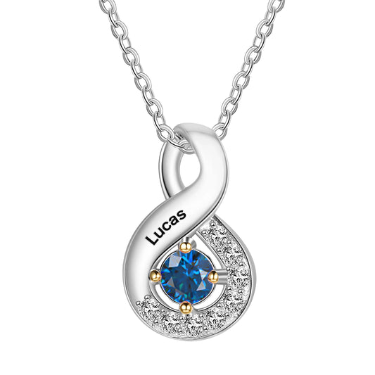 SYP Infinite S925 Sterling Silver Birthstones Necklace