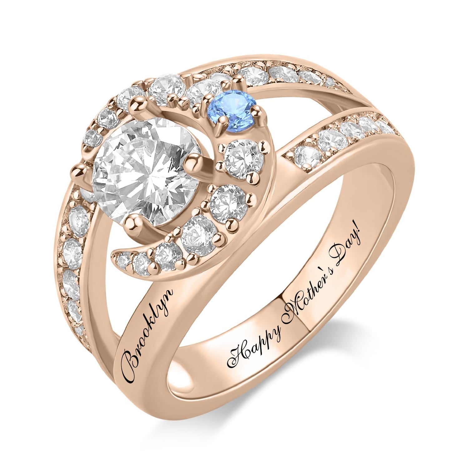 Anillo personalizado de plata de ley SYP Moon S925 con una piedra