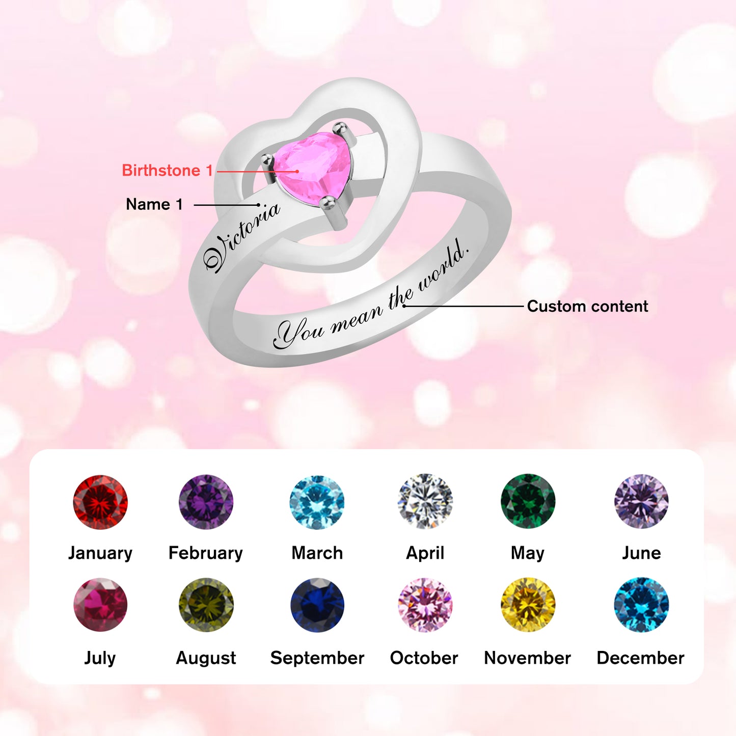 Anillo personalizado de plata de ley SYP Love S925 con una piedra