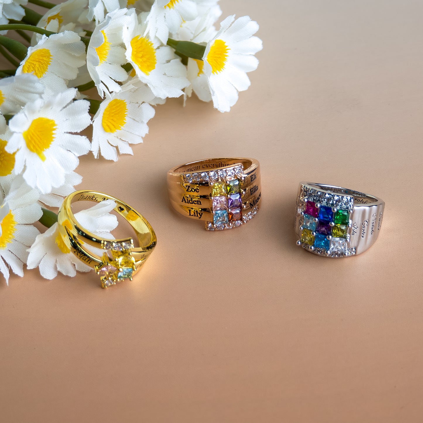 SYP Layers S925 Sterling Silver Custom Ring One Stone