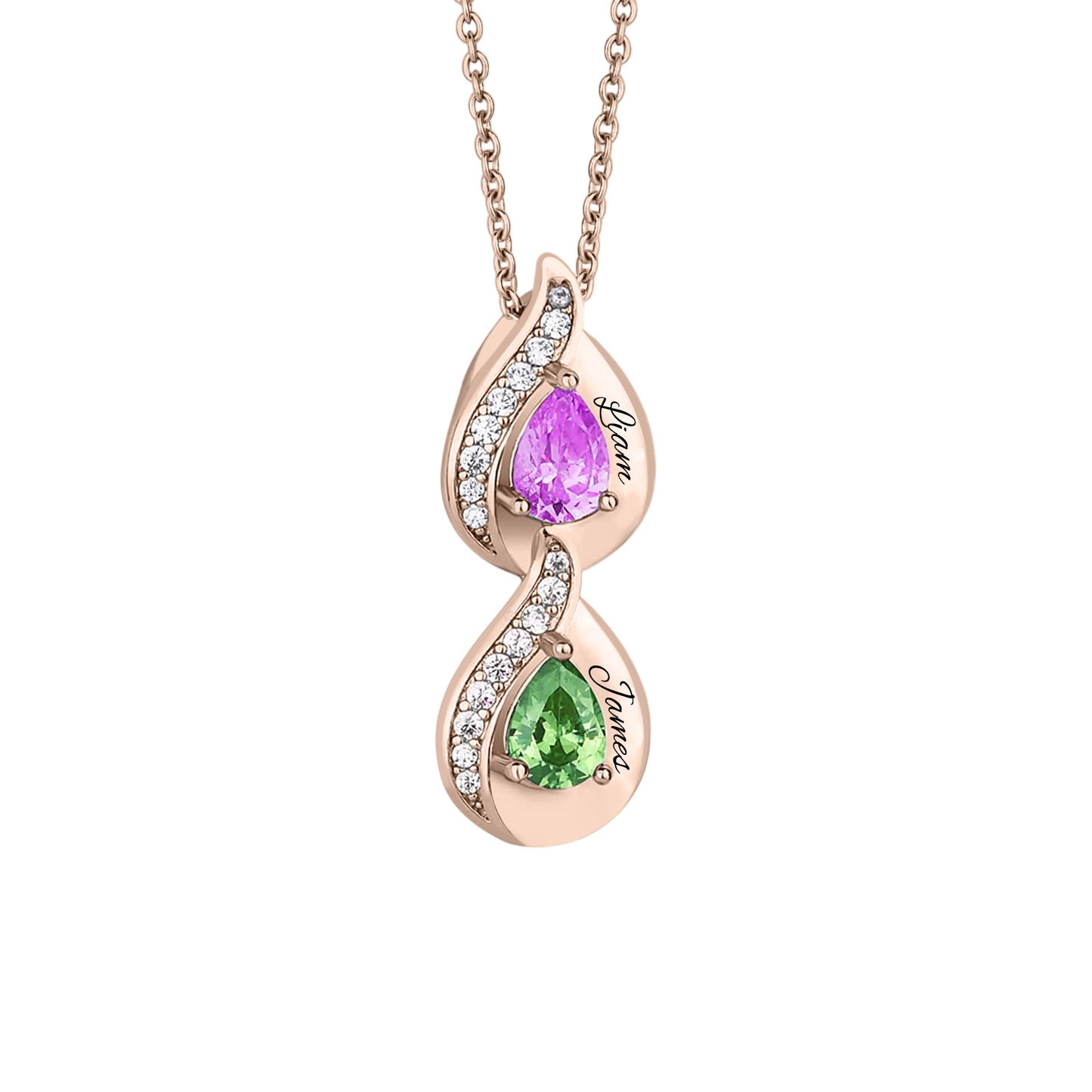 SYP Drop S925 Sterling Silver Birthstones Necklace 2