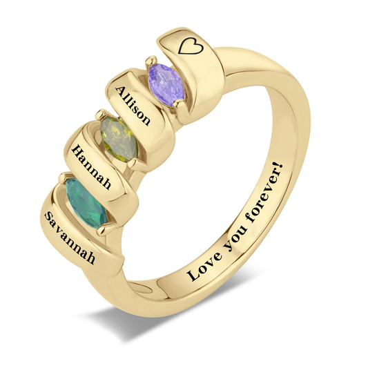 SYP Twist S925 Sterling Silver Custom Ring Three Stones
