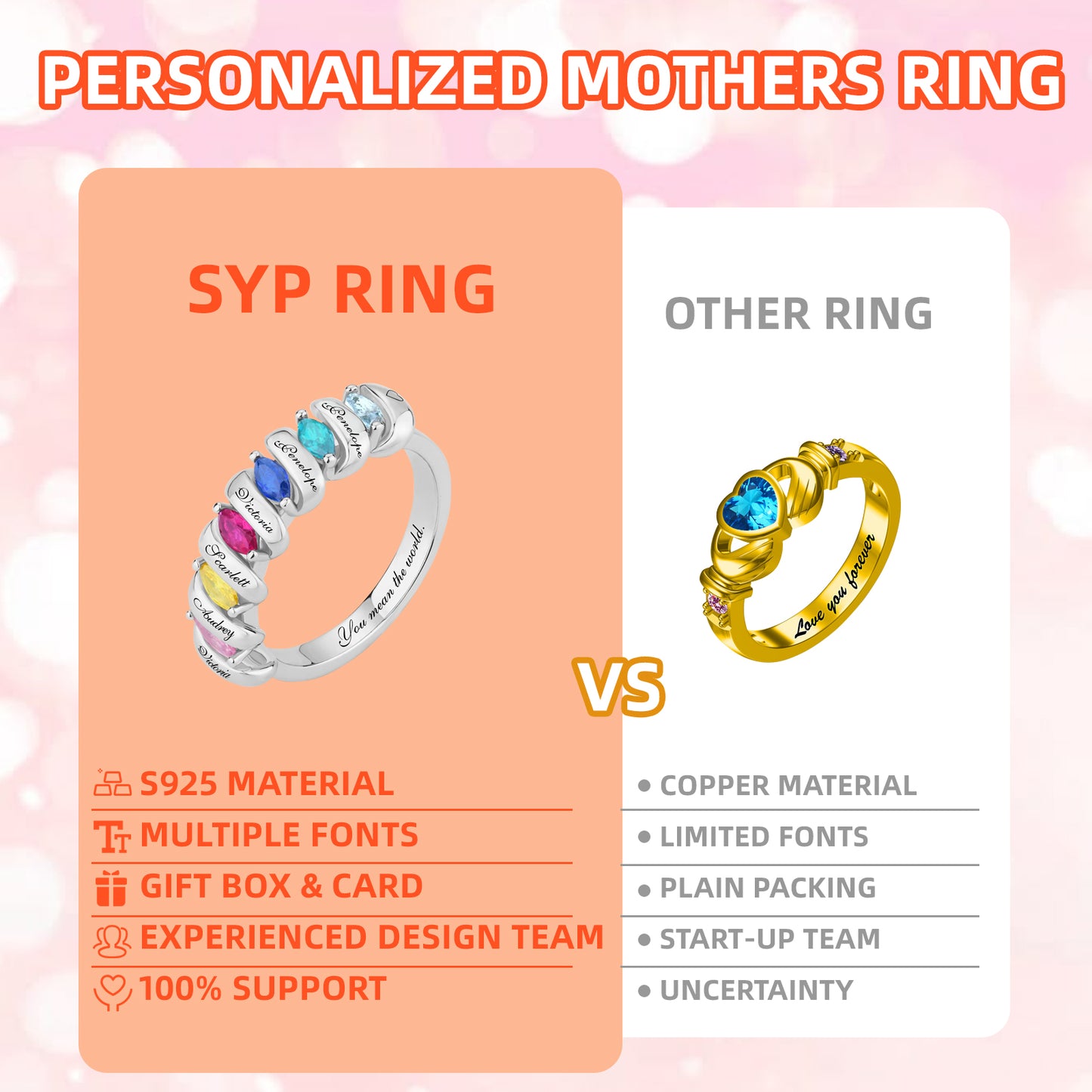 SYP Twist S925 Sterling Silver Custom Ring One Stone