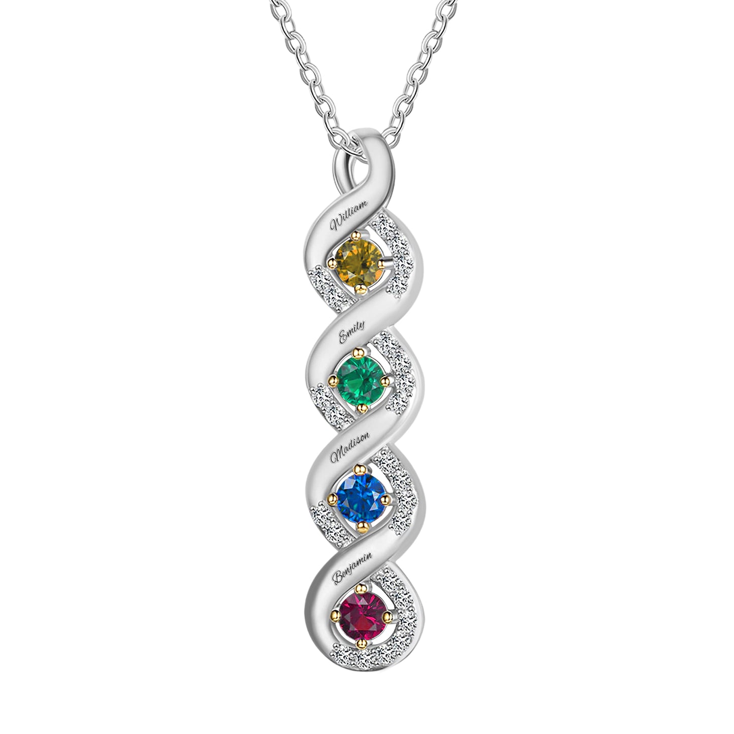 SYP Infinite S925 Sterling Silver Birthstones Necklace 4