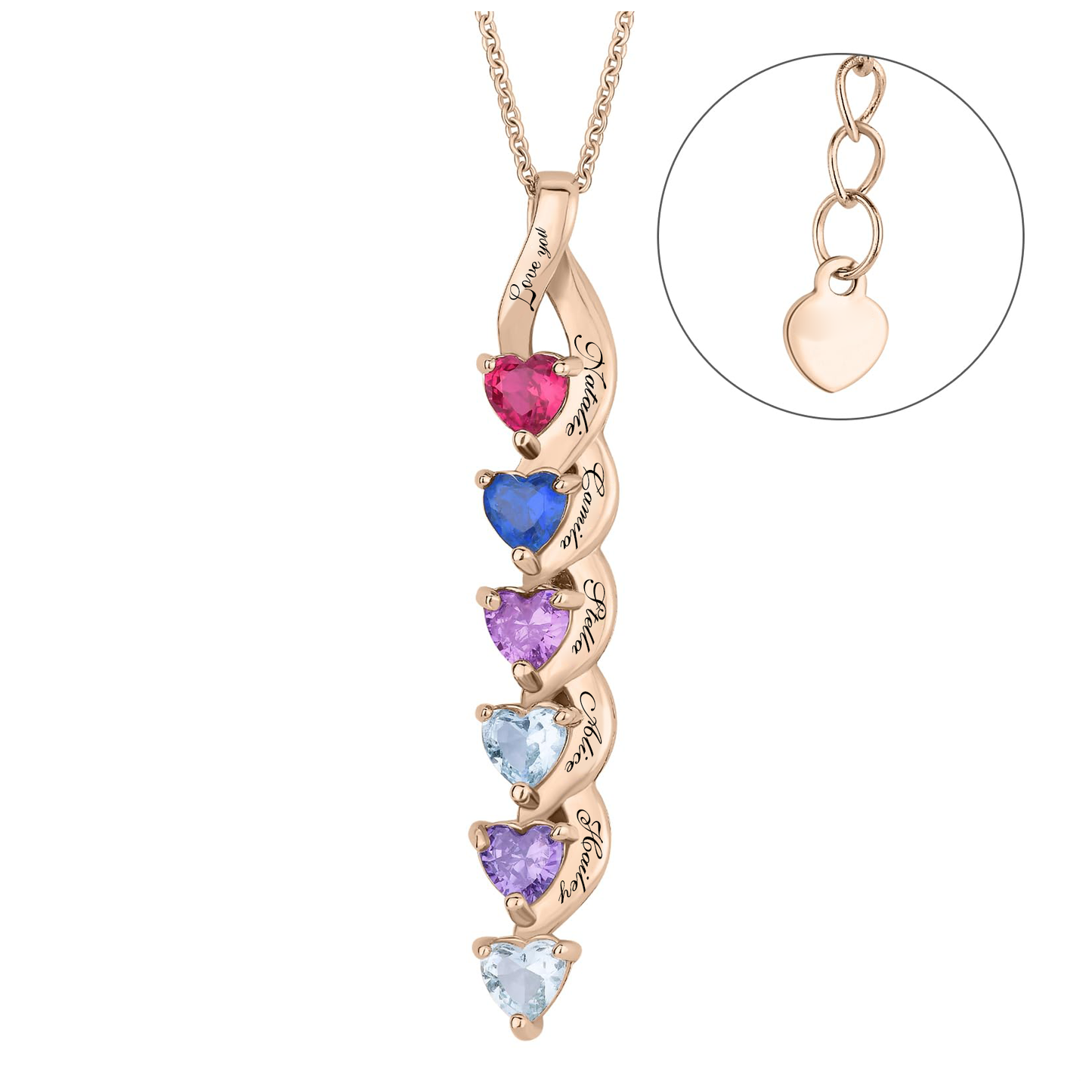 SYP Love S925 Sterling Silver Custom Necklace Six Stones