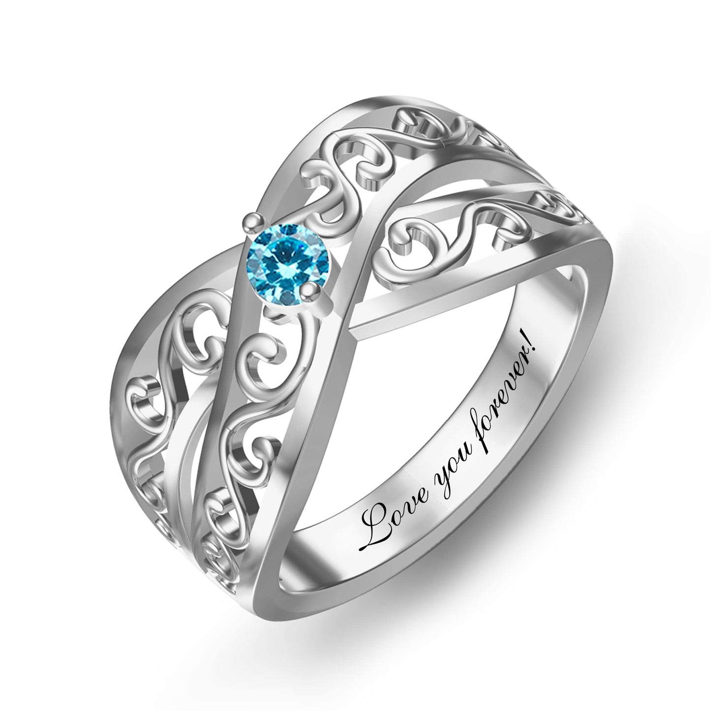 SYP Cross S925 Sterling Silver Custom Ring One Stone