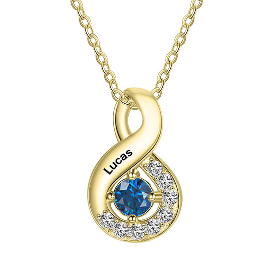 SYP Infinite S925 Sterling Silver Birthstones Necklace