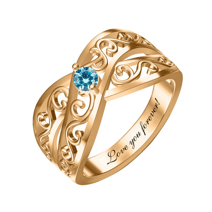 SYP Cross S925 Sterling Silver Custom Ring One Stone
