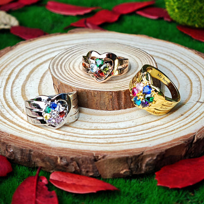 Anillo personalizado de plata de ley SYP Love S925 con una piedra 