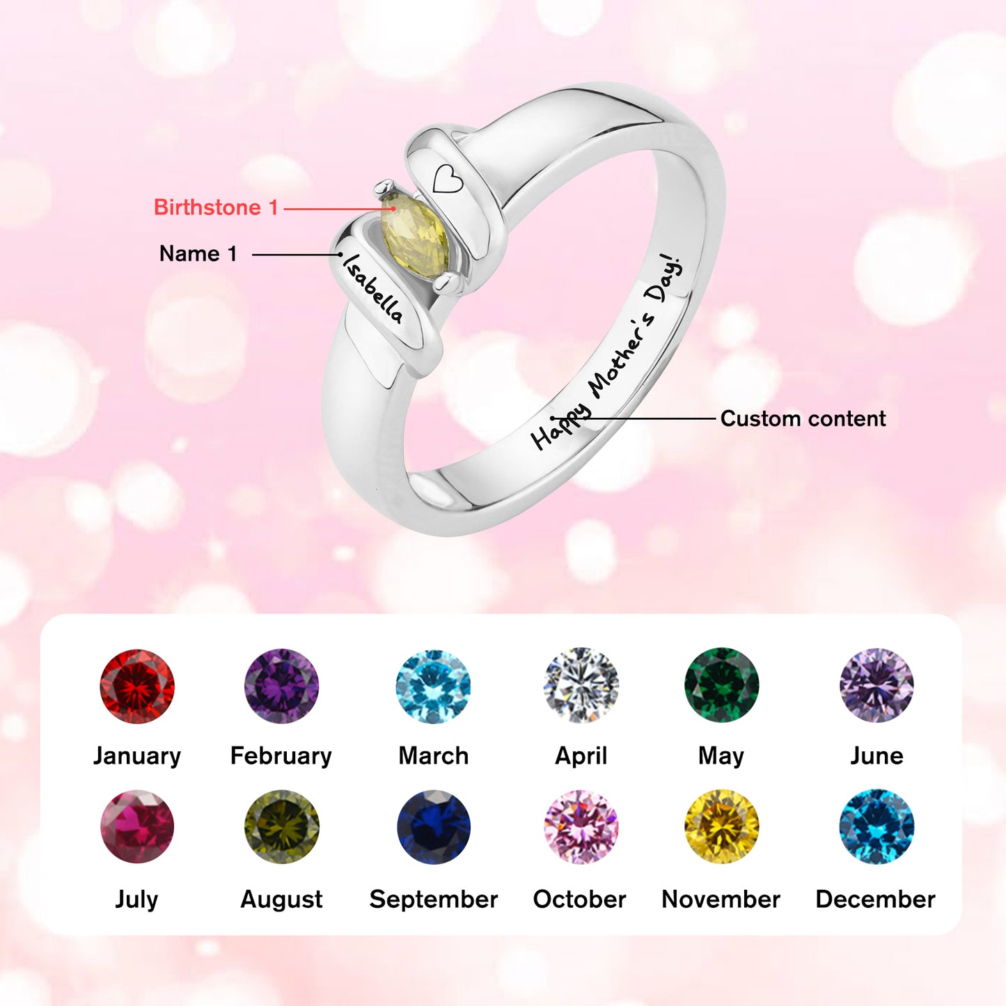 Anillo personalizado SYP Twist S925 de plata esterlina con una piedra 