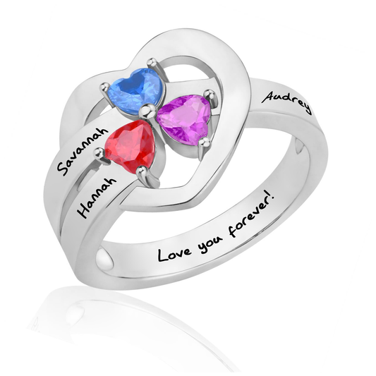 SYP Love S925 Sterling Silver Custom Ring Three Stones