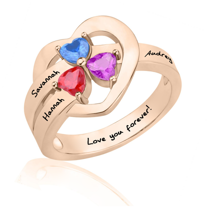 SYP Love S925 Sterling Silver Custom Ring Three Stones