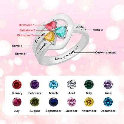 SYP Love S925 Sterling Silver Custom Ring Three Stones