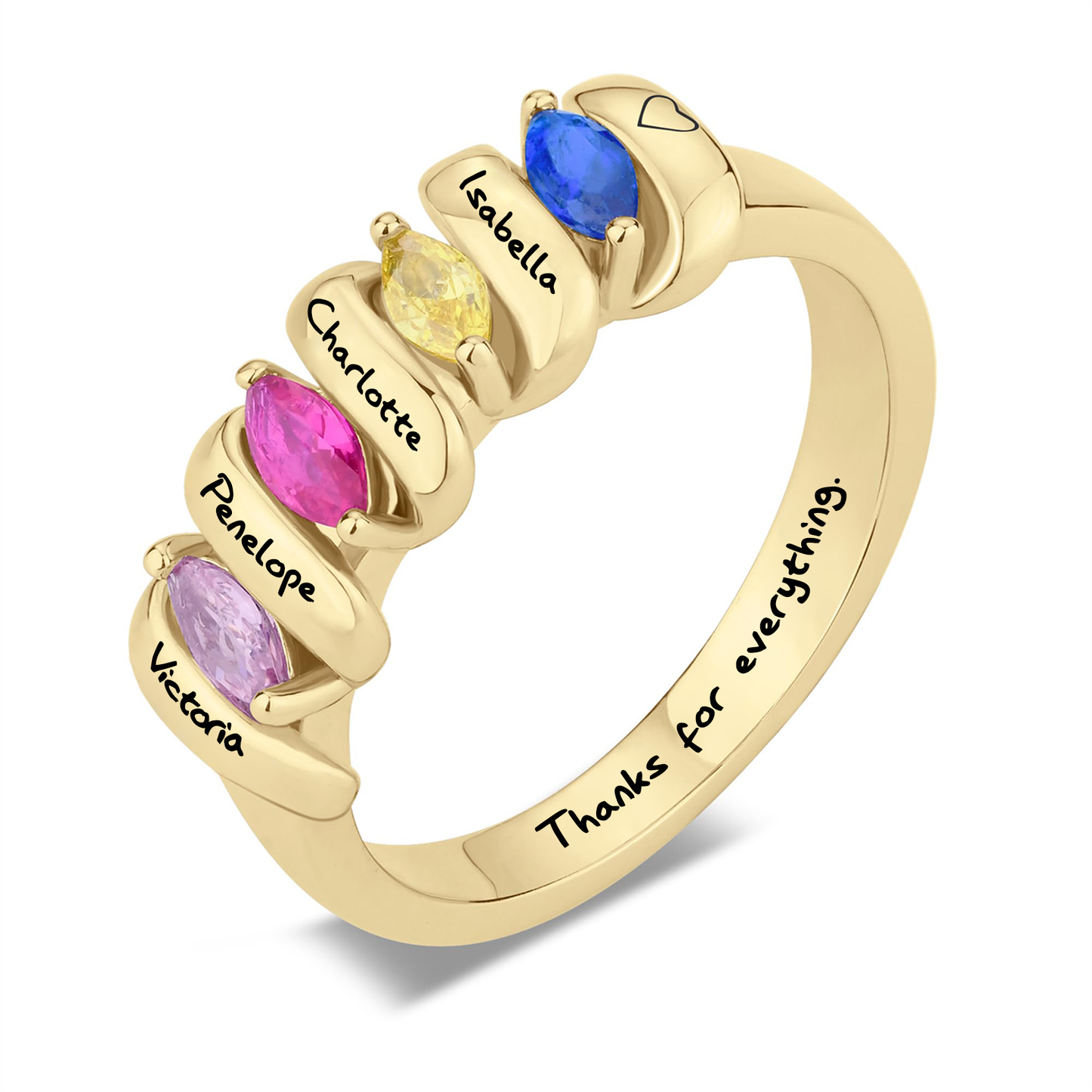 SYP Twist S925 Sterling Silver Custom Ring Four Stones