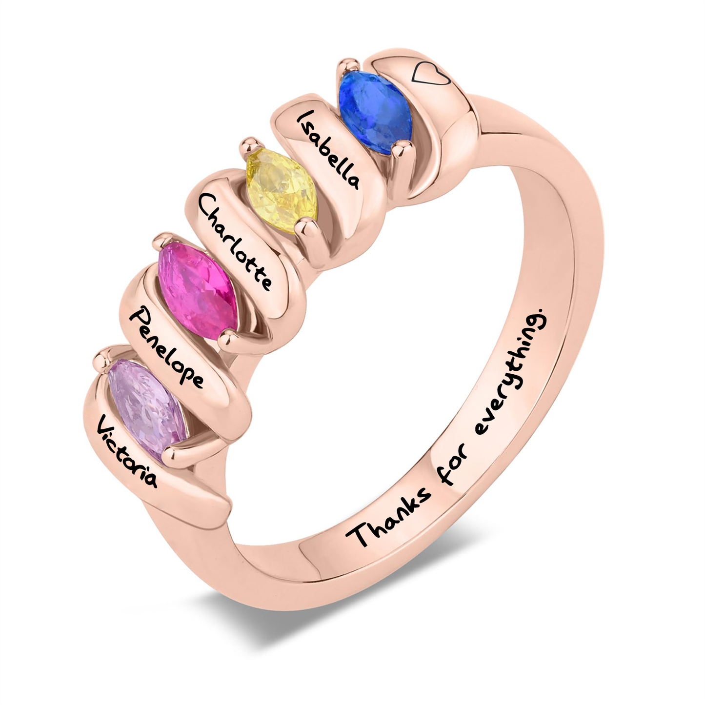 SYP Twist S925 Sterling Silver Custom Ring Four Stones