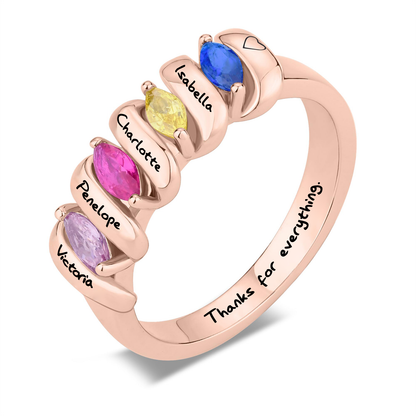 SYP Twist S925 Sterling Silver Custom Ring Four Stones