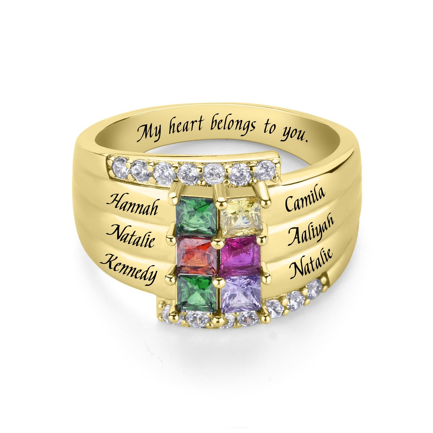 SYP Layers S925 Sterling Silver Custom Ring Six Stones