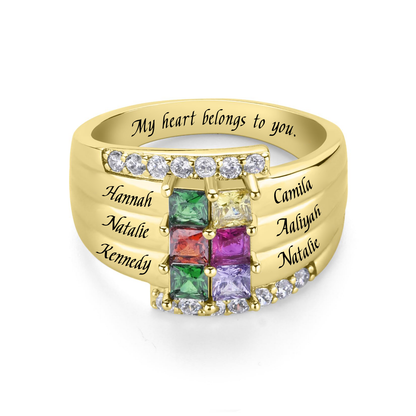 SYP Layers S925 Sterling Silver Custom Ring Six Stones