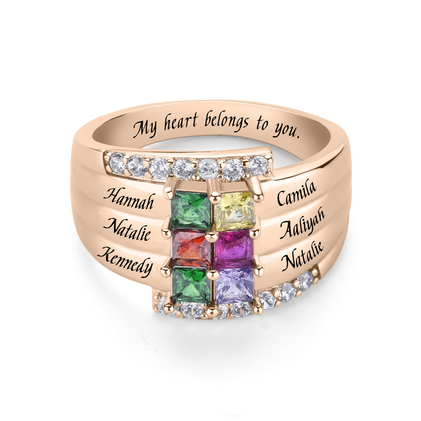 SYP Layers S925 Sterling Silver Custom Ring Six Stones