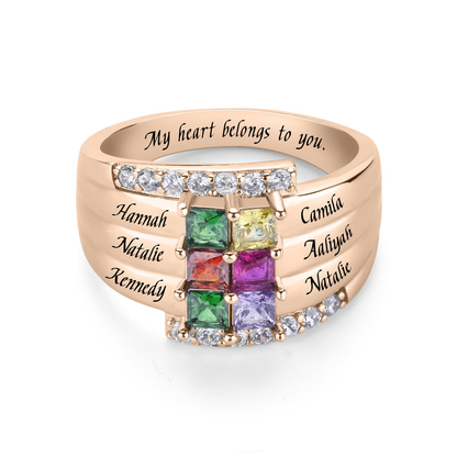 SYP Layers S925 Sterling Silver Custom Ring Six Stones