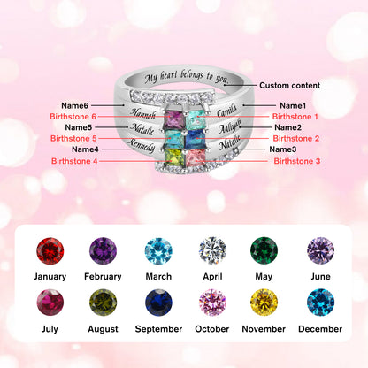SYP Layers S925 Sterling Silver Custom Ring Six Stones
